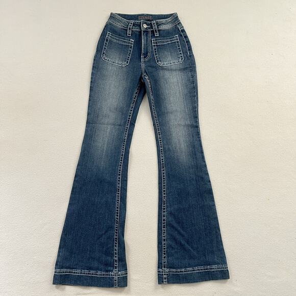 Shyanne Blue Medium Wash High Rise Bootcut Denim 33” Jeans Cowboy Western 27 Reg - Picture 1 of 9